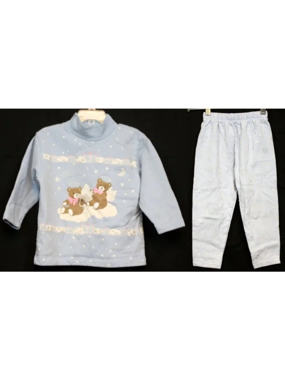Spumoni 2pc Outfit Lg 4T Teddy Bear Angel Clouds Stars Sweatshirt Pants